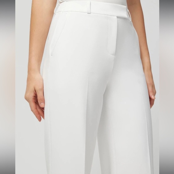 NWT White House Black Market Luna Wide Leg Trousers White Women’s Size 14 Short - Picture 3 of 13